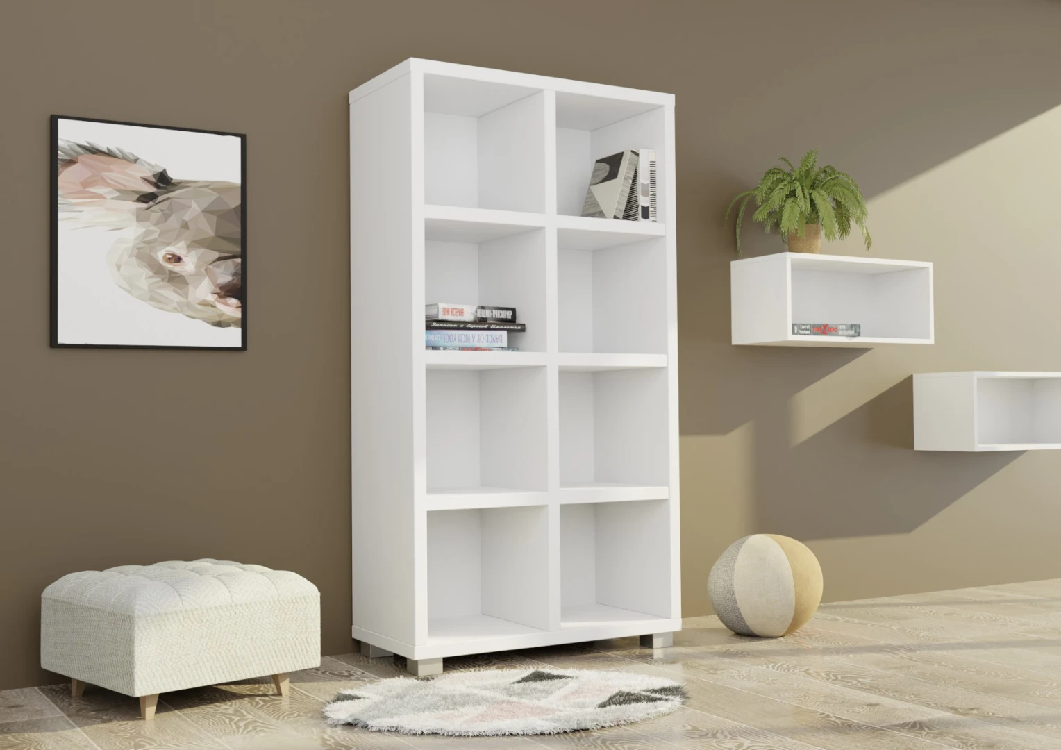 Knižnica so stredovým predelom, výška 170 cm