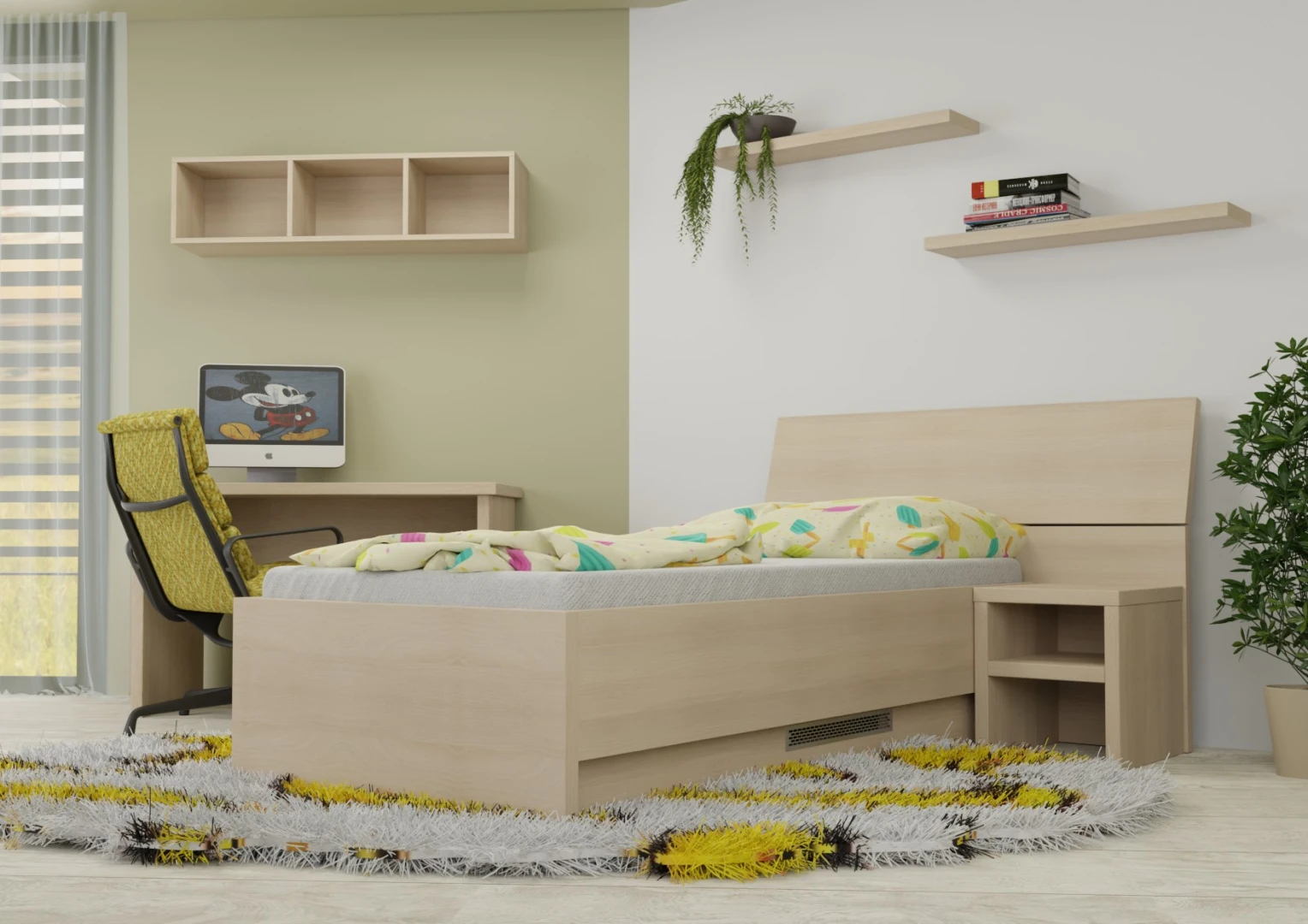 Jednolôžková posteľ s úložným priestorom Lenka XL