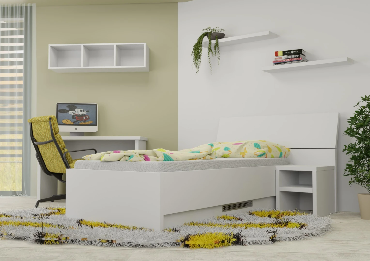 Jednolôžková posteľ s úložným priestorom Lenka XL