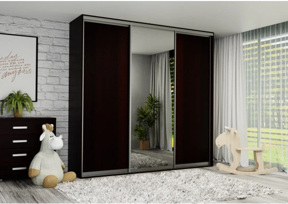 Šatníková skriňa EX250 so zrkadlom, šírka 250 cm